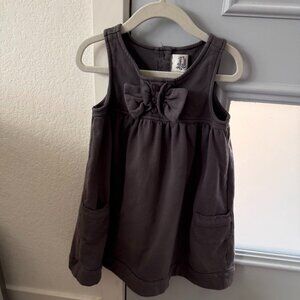 Girls Grey Jumper with Bow & Heart Buttons – Size 4T